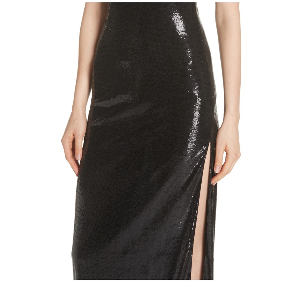 Galvan Sequin Mock Neck Gown - Picture 4 of 6